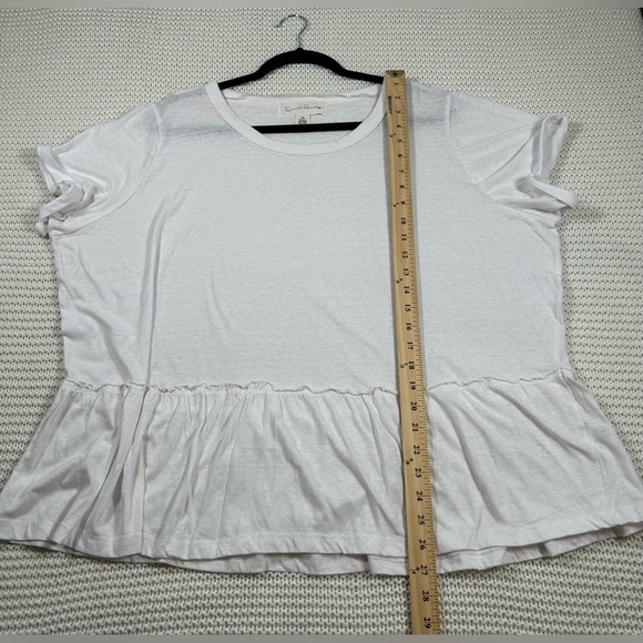 French Laundry White Flutter Sleeve Ruffled Blouse. Size 2X - Picture 6 of 8